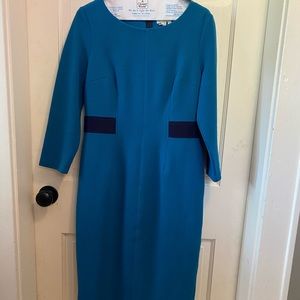 Boden NWT teal fitted Ottoman dress, size 8R